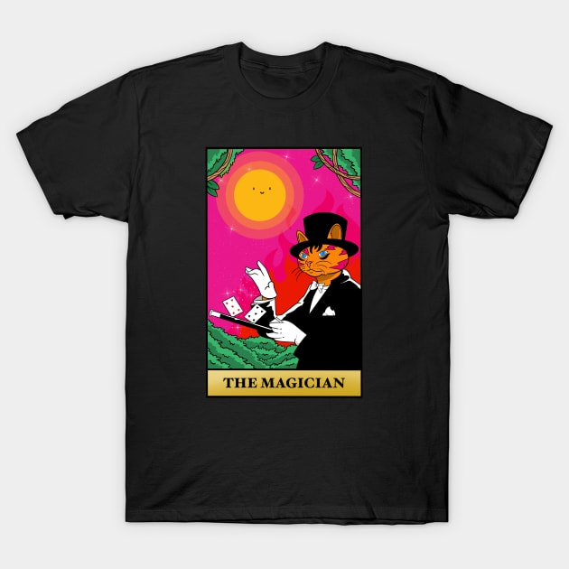 The Cat Magician T-Shirt by Artthree Studio